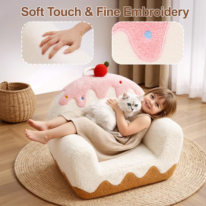 OUOZZZ Toddler Chair for Ages 1–6, Soft Sherpa Kids Sofa - Image 5