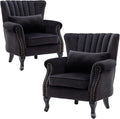 Accent Chairs Set of 2 with Arm Comfy Velvet Living Room Chair Mid-Century by DMFurniture