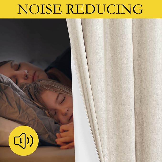 NICETOWN 100% Absolutely Blackout Linen Curtains - Image 4