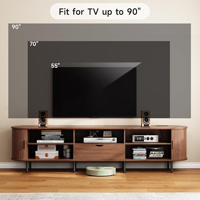 ONBRILL 86.6" TV Stand with Power Outlet - Image 4
