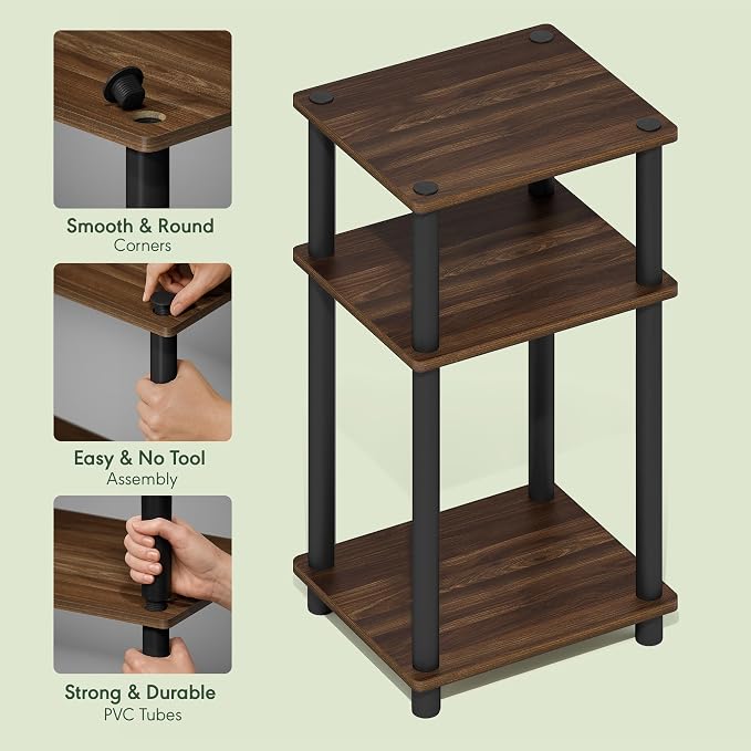 Furinno Just 3-Tier Turn-N-Tube End Table / Side Table / Night Stand / Bedside - Image 4