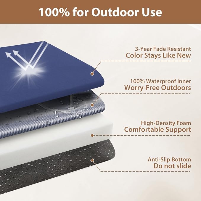 Waterproof Rocking Chair Cushions Outdoor & Indoor, Wooden Rocking Chair Pads - Image 5