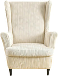 KRFOONN Stretch Wing Chair Slipcovers Printed 2 Piece Wingback Chair Covers by KRFOONN