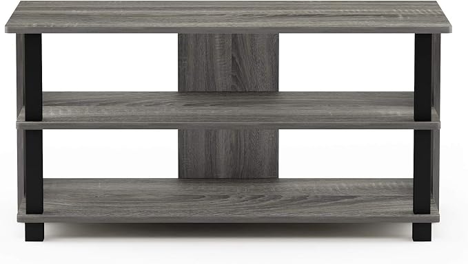 Furinno Sully 3-Tier Stand for TV up to 40, French Oak Grey/Black - Image 4
