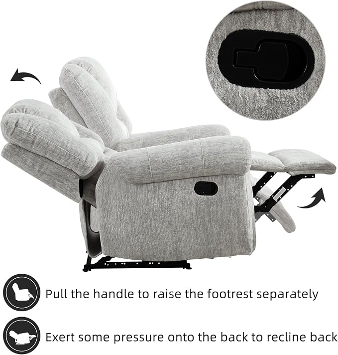 CANMOV Manual Recliner Chair Set of 2, Classic and Traditional Manual Recliner - Image 8