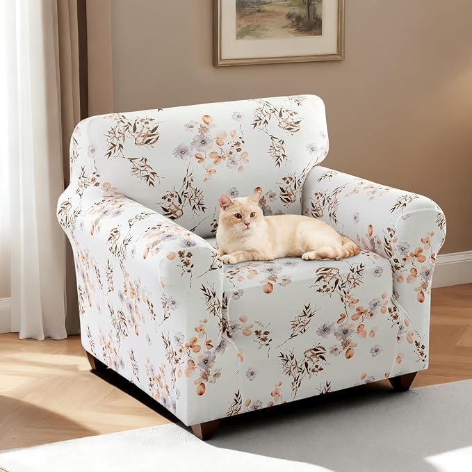 H.VERSAILTEX Floral Pattern Chair Cover Printed Sofa Slipcovers High Stretch - Image 2