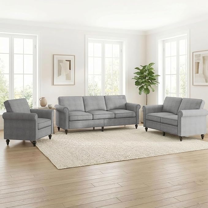 Living Room Sofa Sets 3 Piece, Modern 3 Seater Sofa and Loveseat Couch and - Image 7
