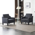 VINGLI Accent Chairs Set of 2 Living Room Chairs Dark Grey Reading Chair by VINGLI