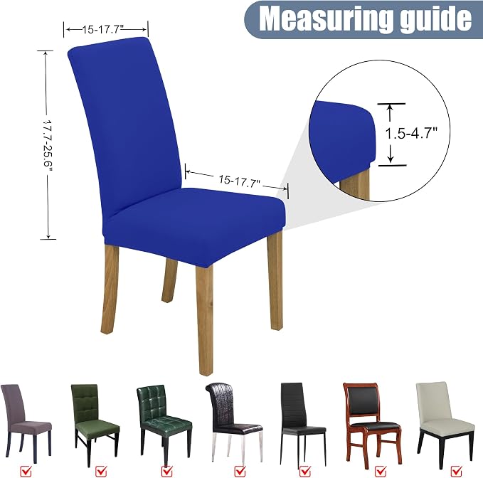 BIETYONE Stretch Dining Chair Covers Set of 6, Soft Removable Washable Kitchen - Image 5