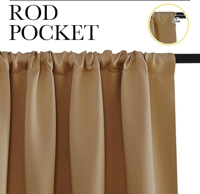 NICETOWN Blackout Curtains for Bedroom, 1 Pair, 42 by 45-inch, Window Treatment - Image 2