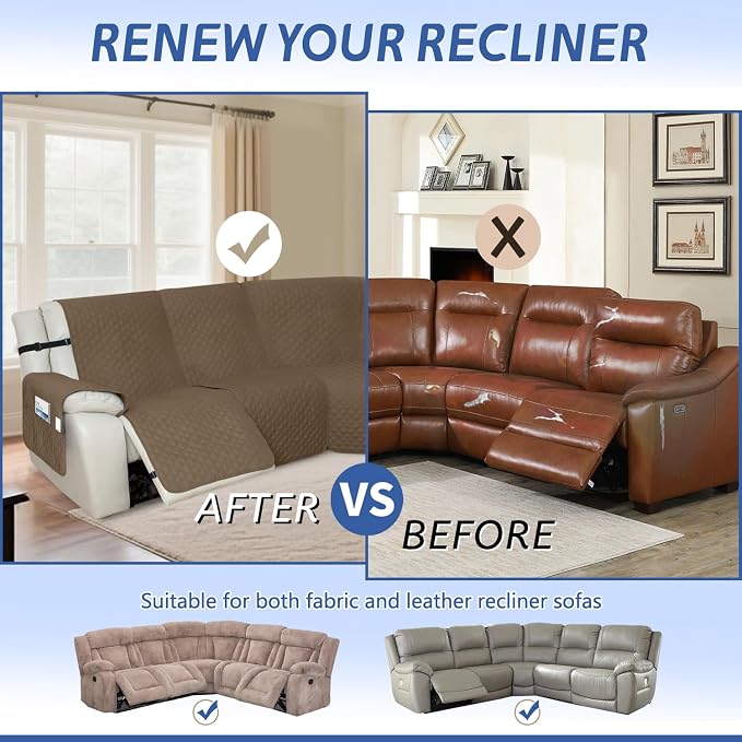 Arfntevss Recliner Sectional Couch Covers 1OO% Waterproof L Shape Sofa Cover - Image 5