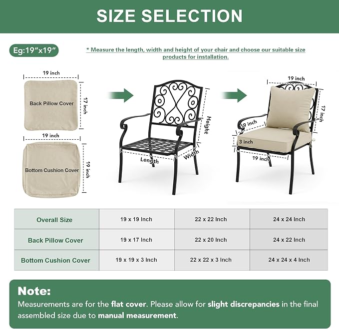 Summsun Patio Chair Cushions Set of 2, Faux Linen Outdoor Furniture Cushions - Image 8