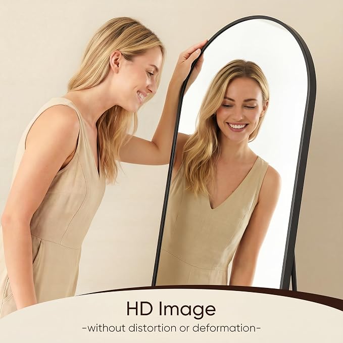 Antok 71" x32” Arched Full Length Floor Mirror, Free Standing/Wall Mount/Leaning - Image 6
