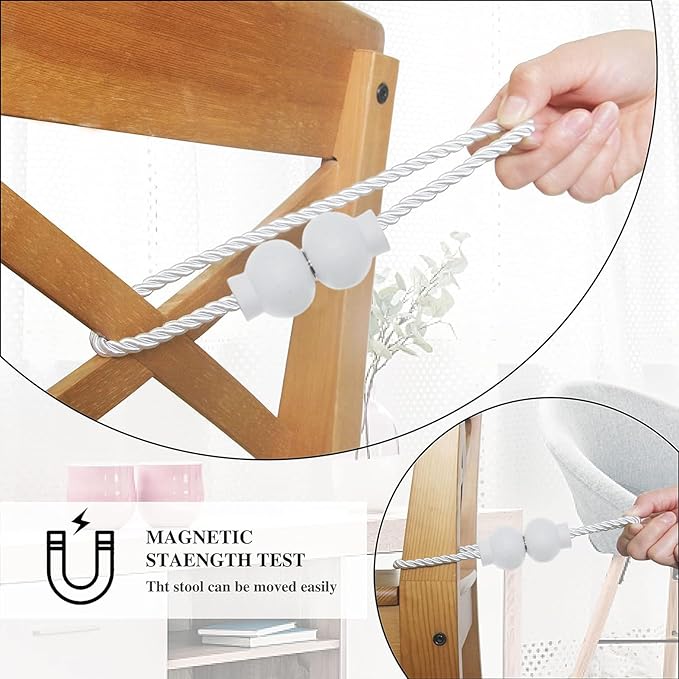 6 Pack Magnetic Curtain Tiebacks Modern Handmade Rope Curtain Tie Backs - Image 4