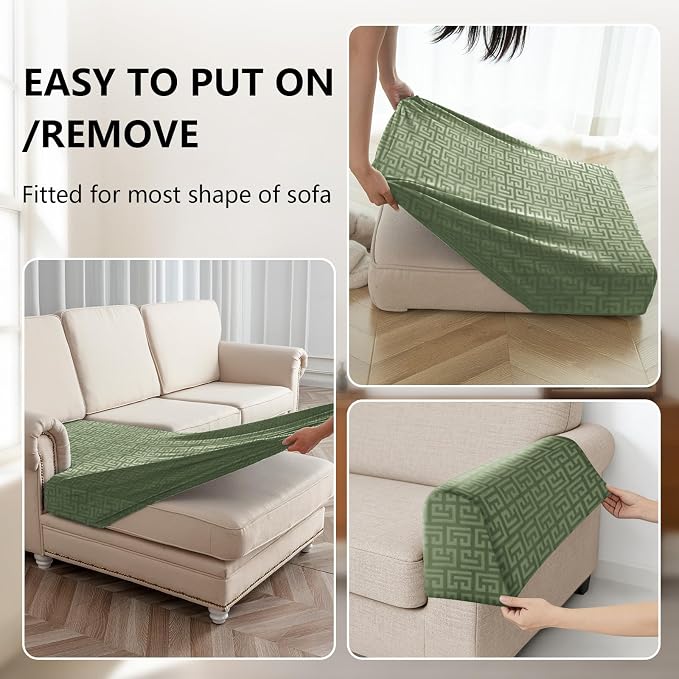 UNBBRRL 10 Pieces Stretch Sofa Cushion Covers - Image 4