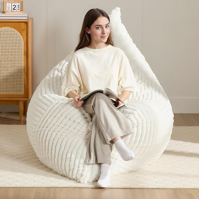 3-in-1 Giant Bean Bag Chair for Adults & Kids, Convertible Floor Sofa to - Image 7