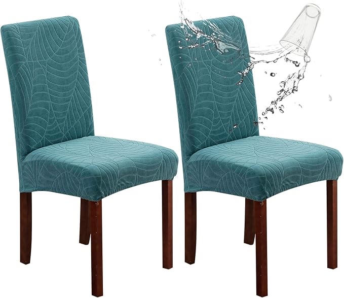 Genina Waterproof Chair Covers for Dining Room, Stretch Jacquard Dining Chair by Genina
