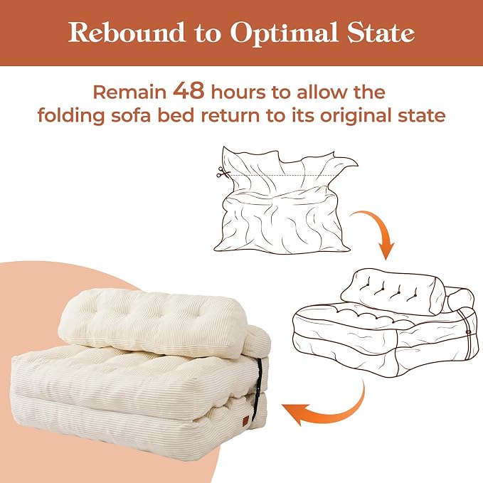 Folding Sofa Bed, Convertible Sleeper Chair - Image 8
