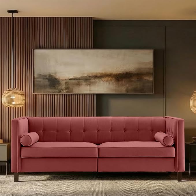 Dreamsir 78'' W Velvet Sofa, Mid-Century Modern Love Seats Sofa Furniture by Dreamsir