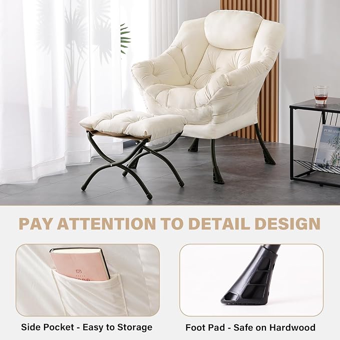 Tiita Modern Large Accent Lounge Lazy Chair, Leisure Sofa Reading Armchair - Image 5
