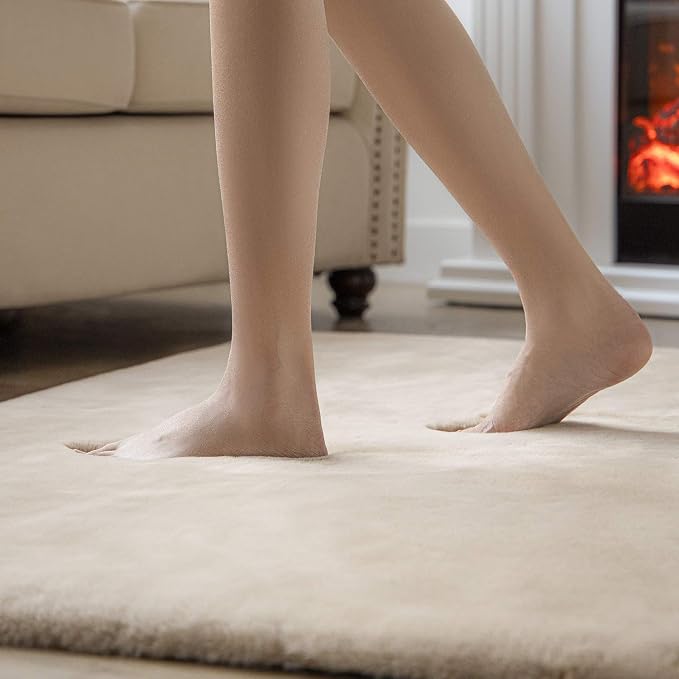 Ashler Faux Fur Rug, Ultra Soft Faux Rabbit Fur, 3 x 5 Feet Rectangle, Machine - Image 4