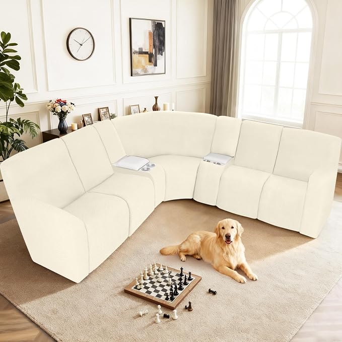 ALIECOM 100% Waterproof Recliner Sectional Couch Covers L Shape Stretch Corner - Image 2