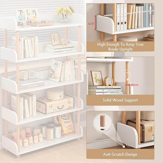 OSCHF 5-Tier Wooden Open Bookcase - Image 6
