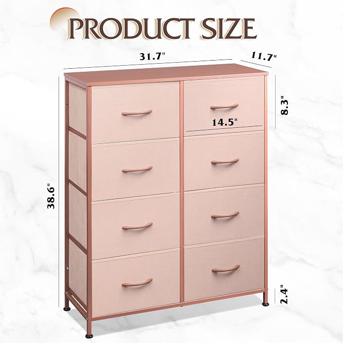 WLIVE Fabric Dresser for Bedroom, Tall Dresser - Image 3