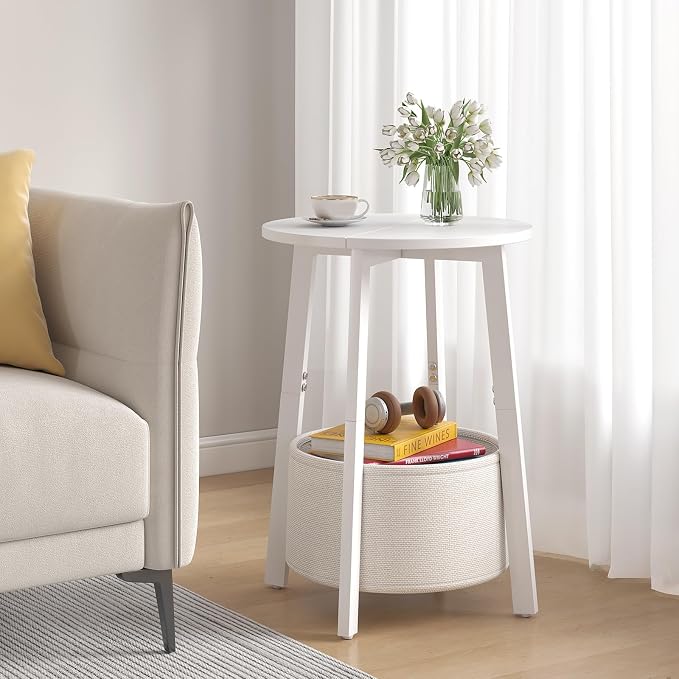 sthmec Small Round Side End Table Set of 2 - Image 2