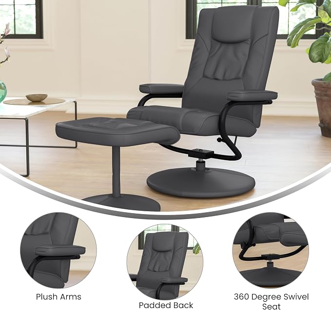 Flash Furniture Rachel Contemporary Multi-Position Recliner and Ottoman - Image 4