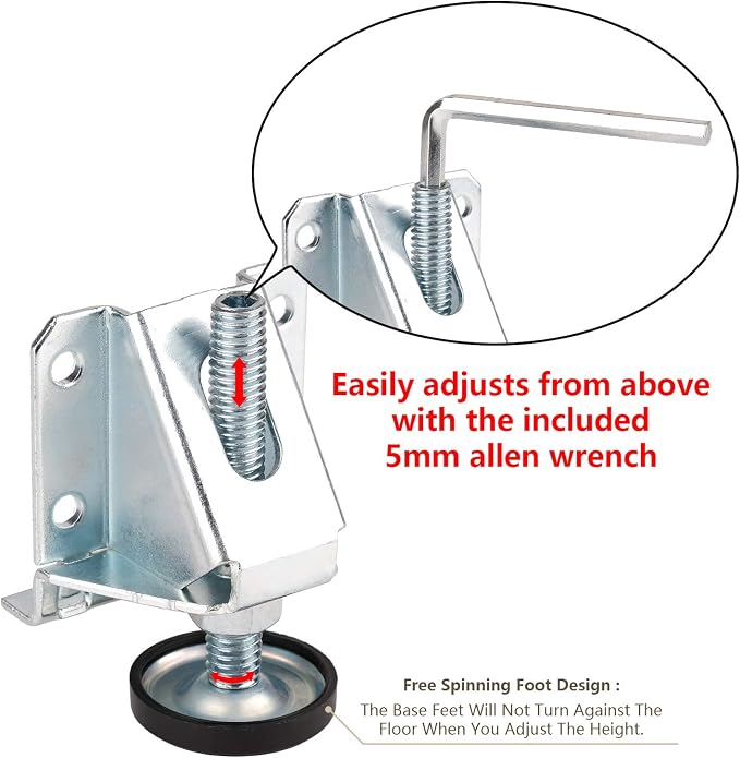 Anwenk Leveling Feet Heavy Duty Furniture Levelers Adjustable Table Leg Leveler - Image 3