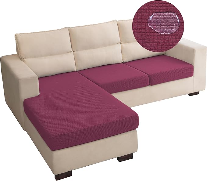 Water Repellent L Shaped Couch Covers 3 Pieces Sofa Seat Cushion Slipcovers by TOPYUMH