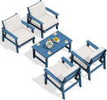 SERWALL Outdoor Patio Furniture Set, 5 Piece HDPE Patio Conversation Sets by SERWALL