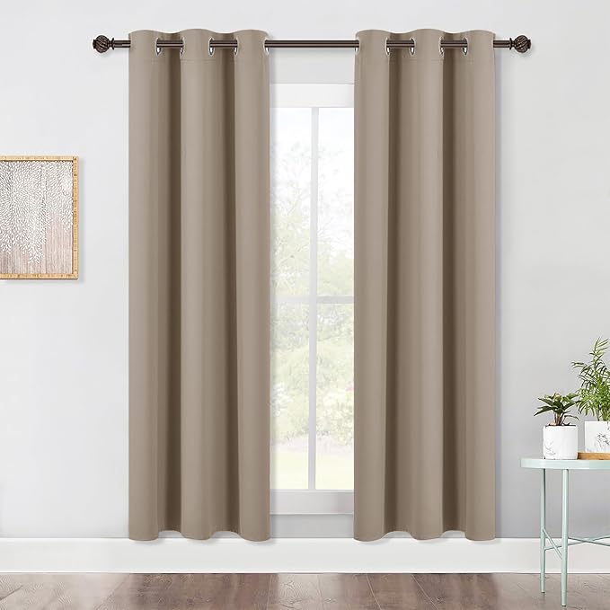 NICETOWN Bedroom Blackout Draperies Panels, 2 Panels, 42 x 72 Inch, Three Pass by NICETOWN