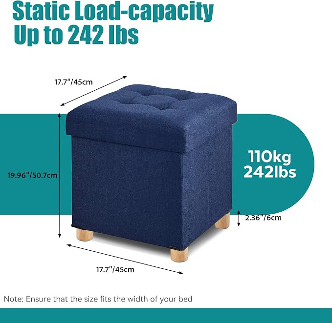 BRIAN & DANY Ottoman with Storage, Square Storage Ottoman - Image 2