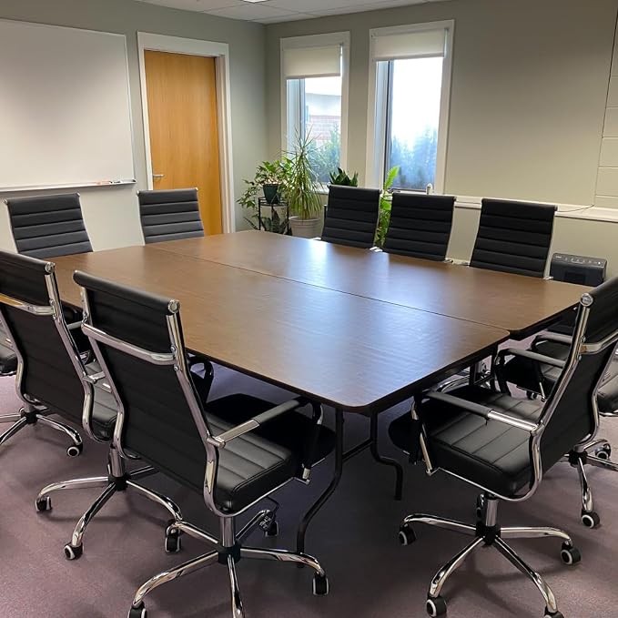 Home Office Chair Ribbed, Modern Leather Conference Room Chairs, Ergonomic - Image 2