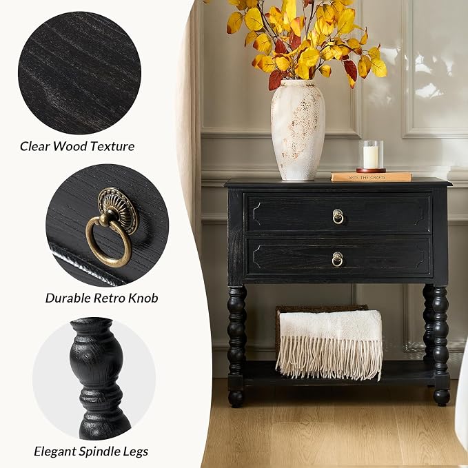 HULALA HOME Farmhouse Storage End Table Set of 2 - Image 5
