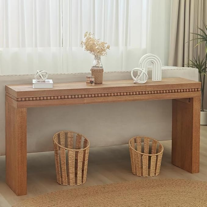 64" Console Table for Living Room, Long Sofa Table Behind Couch - Image 3