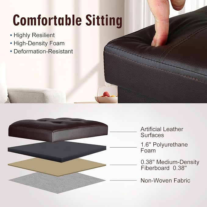 Storage Ottoman, Slim Tall Foot Stool - Image 7