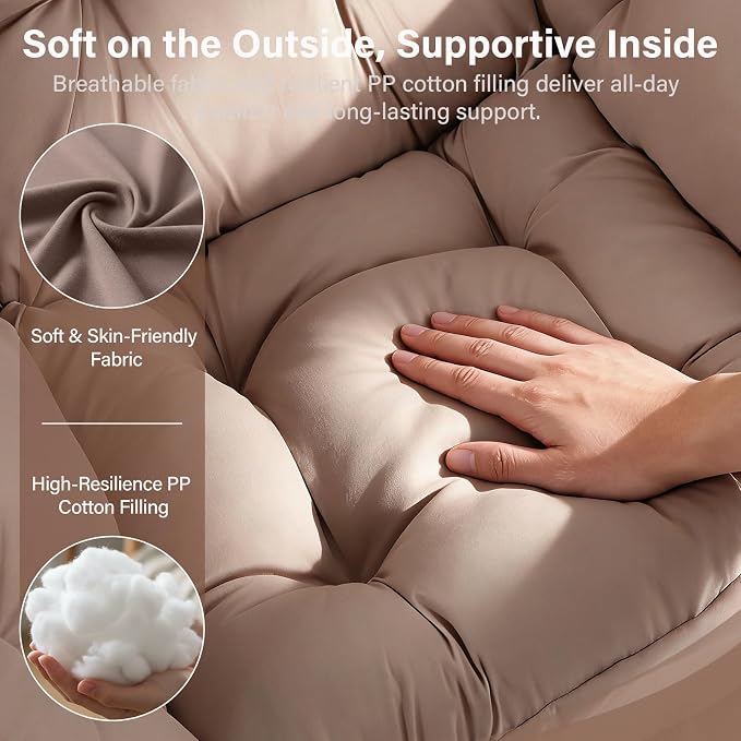 MBOOYOME Lazy Chair, Modern Soft Reading Chair Accent Contemporary Sofa Chair - Image 6