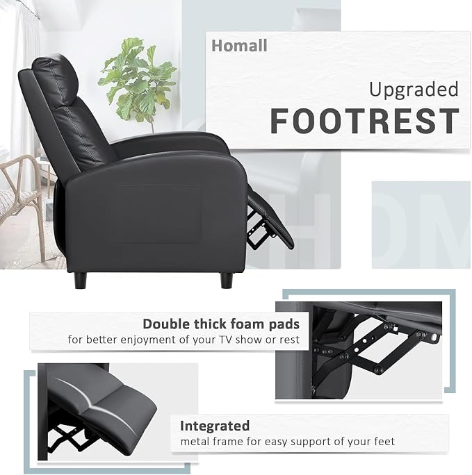 Homall Recliner Chair, Recliner Sofa PU Leather - Image 6