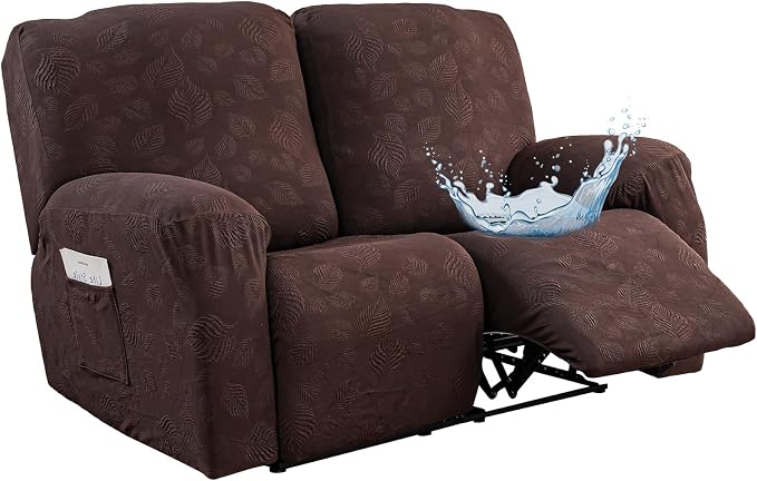 Gennia Recliner Loveseat Cover 4 Pieces, Waterproof Stretch Recliner Sofa by Genina