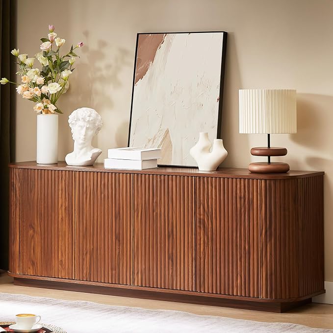 64'' Fluted TV Stand for TVs up to 75'', Modern Long Media Console by WelcometoCUPYUOOU