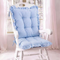 Lewtemi 2 Set Blue Gingham Rocking Chair Cushion Village Ruffled Rocking Chair by Lewtemi