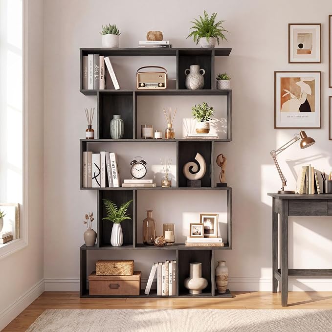 Giantex 5-Tier Bookshelf, 10-Cube Geometric Book Case - Image 2