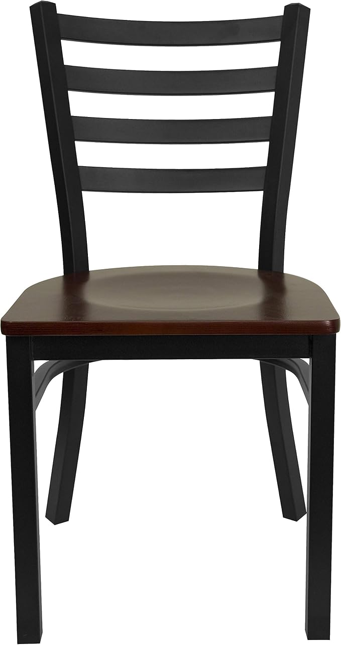Flash Furniture HERCULES Series Black Ladder Back Metal Restaurant Chair - Image 6
