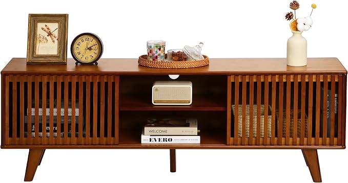 Bamboo TV Stand for TVs up to 65", Accent Entertainment Center - Image 9