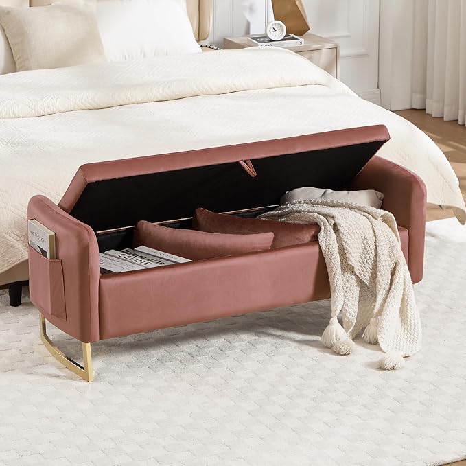 48" End of Bed Bench, Modern Storage Benches - Image 8