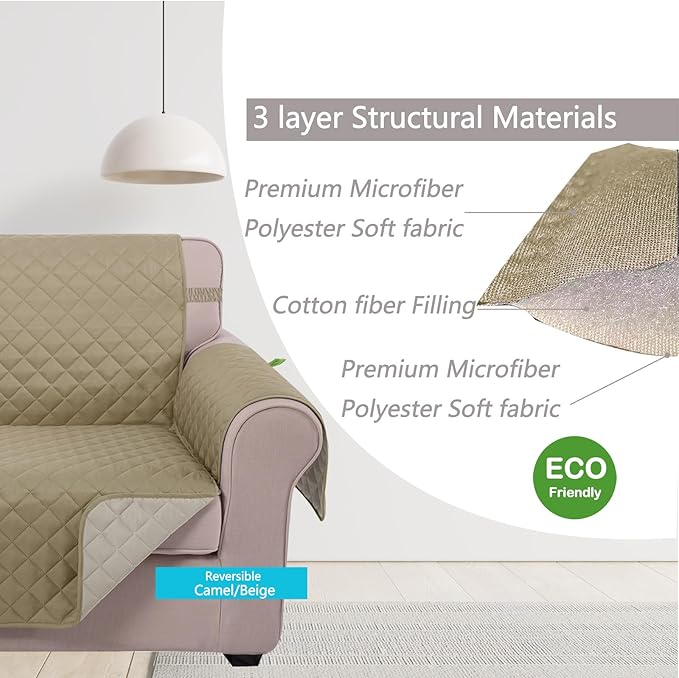 U-NICE HOME Loveseat Sofa Cover Reversible Couch Cover - Image 4