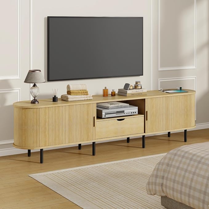 86.6" Mid-Century TV Stand - Image 8
